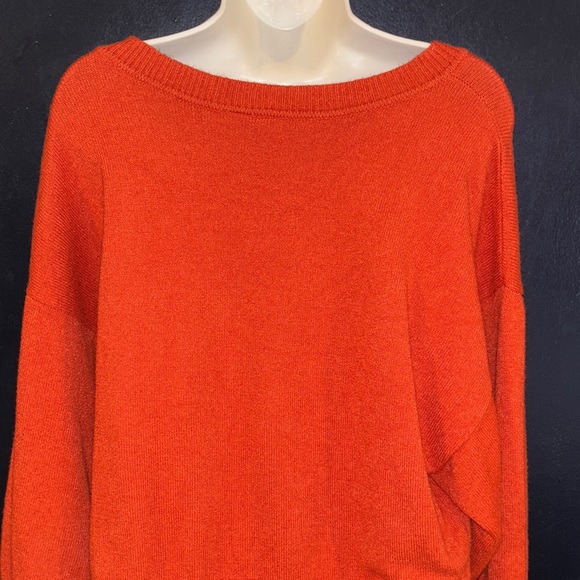 Moth by Anthropologie burnt orange Cabin balloon sleeved sweater. Sz large. - Picture 8 of 14
